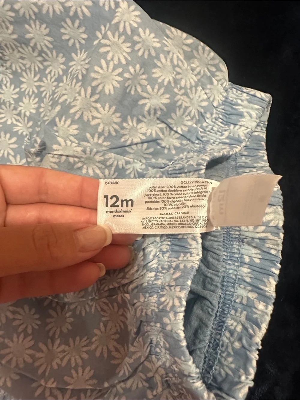 Carter's Light Blue Floral Skort Set